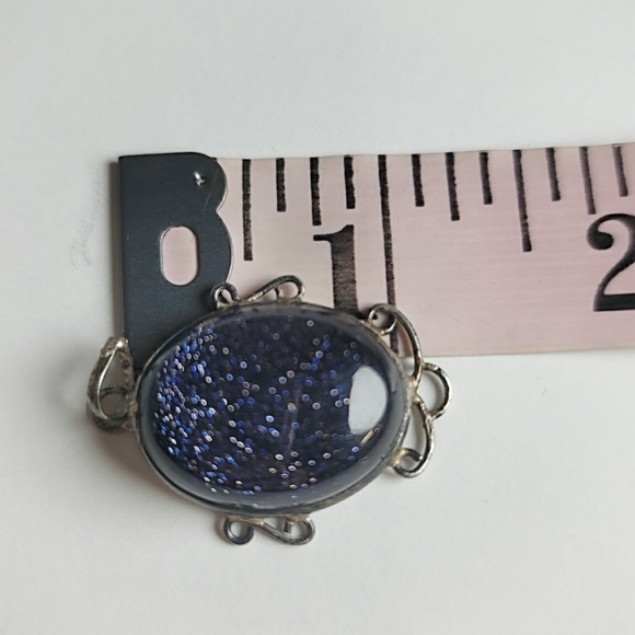 Blue Oval Goldstone Pendant - Picture 4 of 5